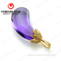 14k Gold Jewelry Rose Pendant Amethyst Jewelry Pendant